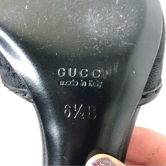 Gucci Retro Vintage Monogram Low Heel Slip On Mules Sandals 6.5 - Picture 11 of 12